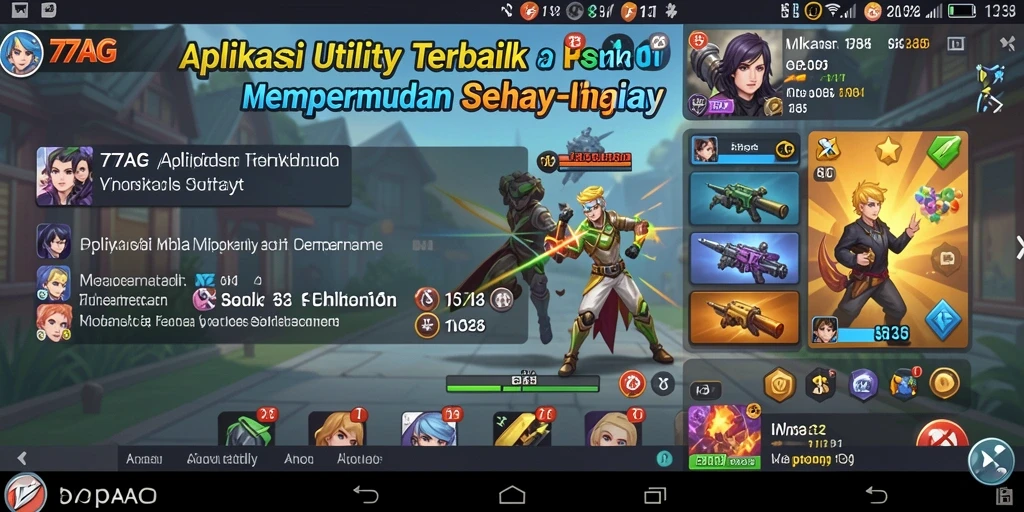 Tampilan antarmuka pengguna 77AG yang intuitif dan menarik.