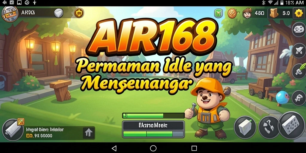 Screenshot gameplay AIR168 yang menampilkan karakter berkembang dalam mode Idle.