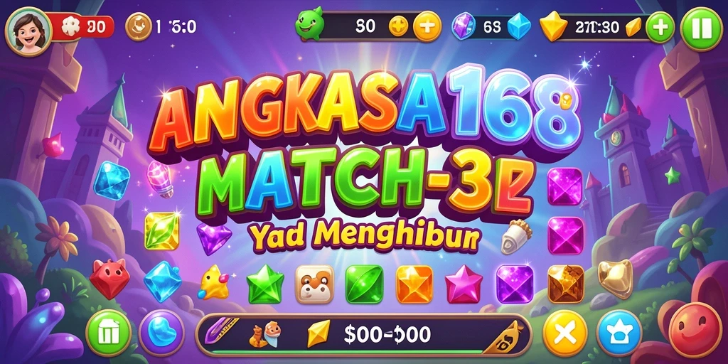 Tangkapan layar dari gameplay seru ANGKASA168 yang menampilkan elemen Match-3.