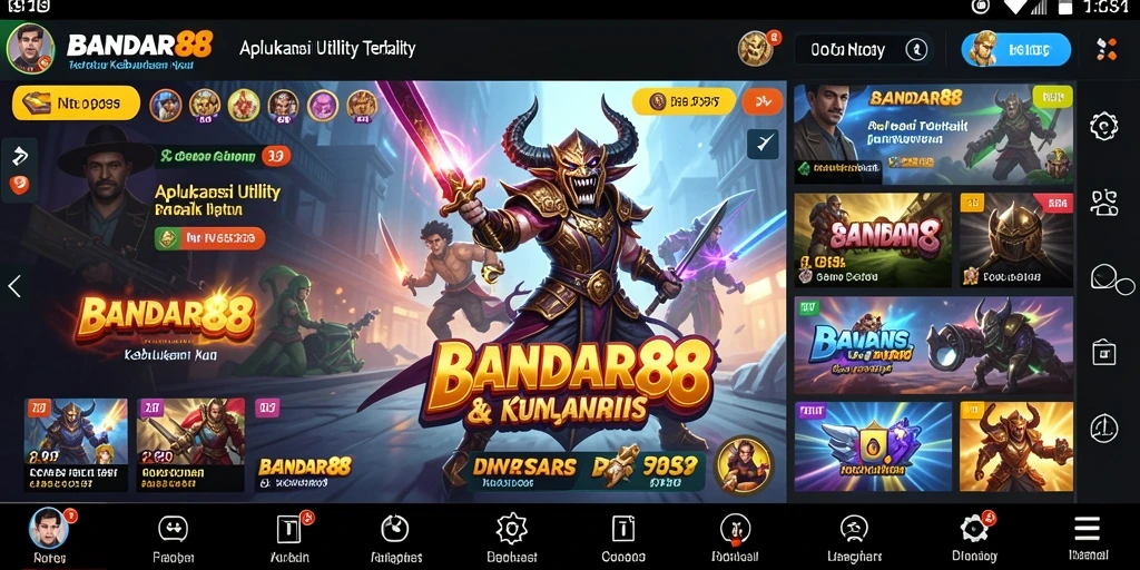 Tampilan utama aplikasi BANDAR88 dengan fitur Utility yang menarik.