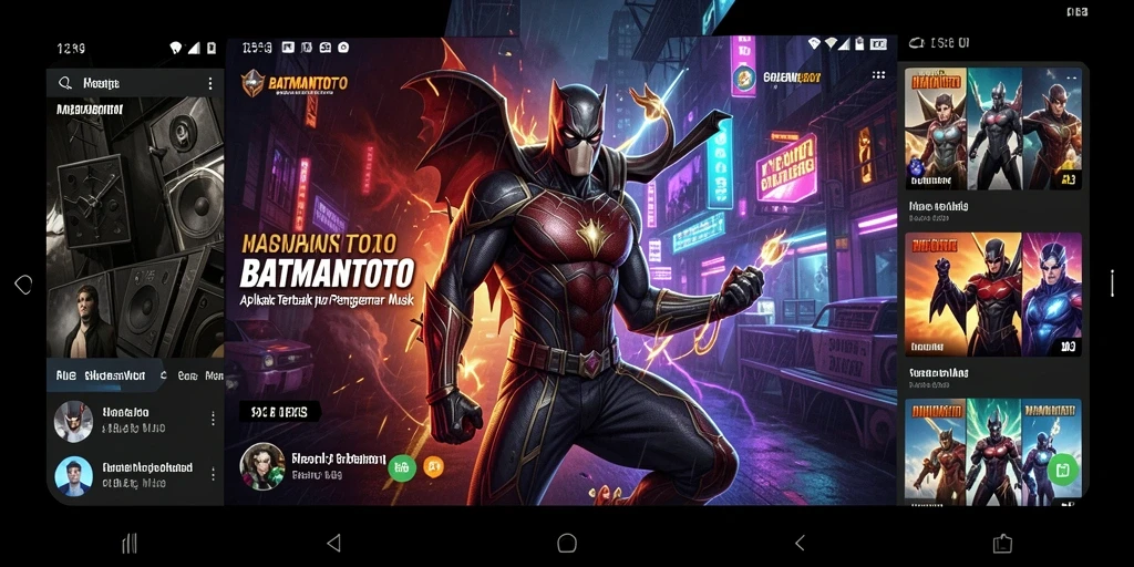 Tampilan gameplay interaktif pada aplikasi musik BATMANTOTO.