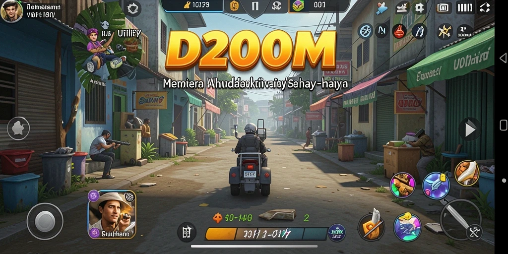 Tampilan screenshot aplikasi D200M yang menunjukkan antarmuka pengguna yang ramah.