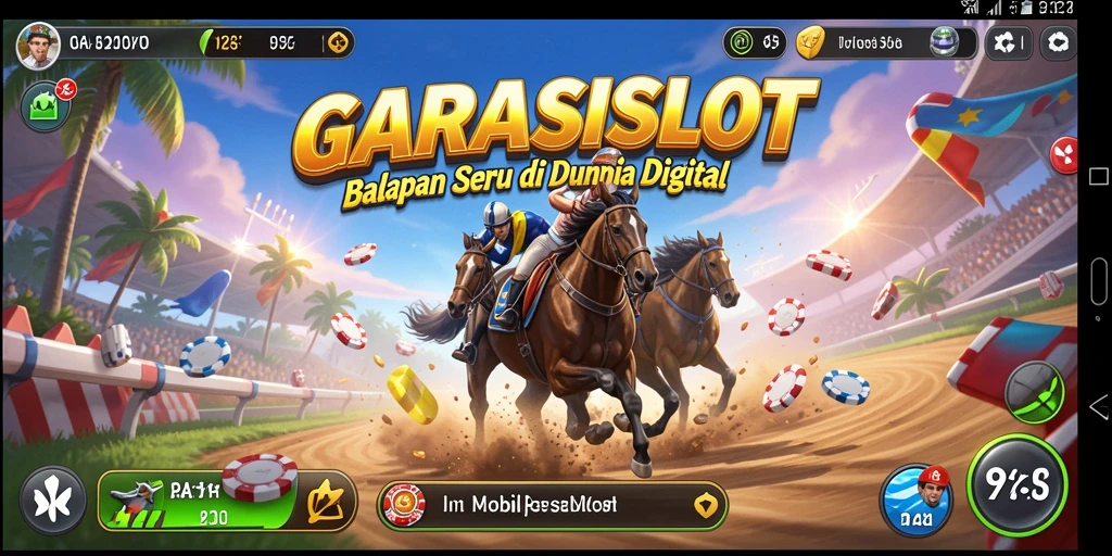 Tangkapan layar utama GARASISLOT menampilkan aksi balapan yang mendebarkan.