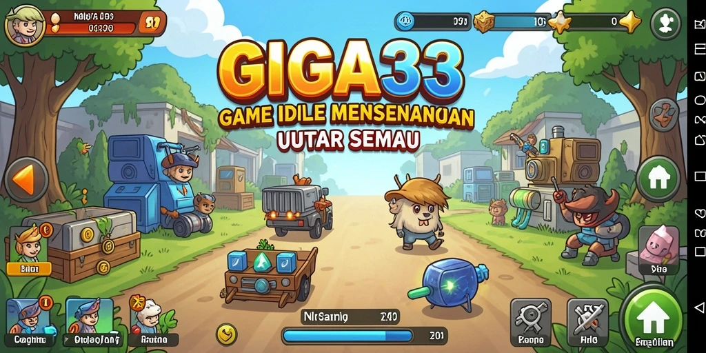 Screenshot utama GIGA33 menampilkan gameplay Idle yang menarik dan interaktif.