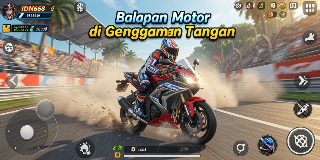 Gameplay seru balapan motor dengan grafik menawan.
