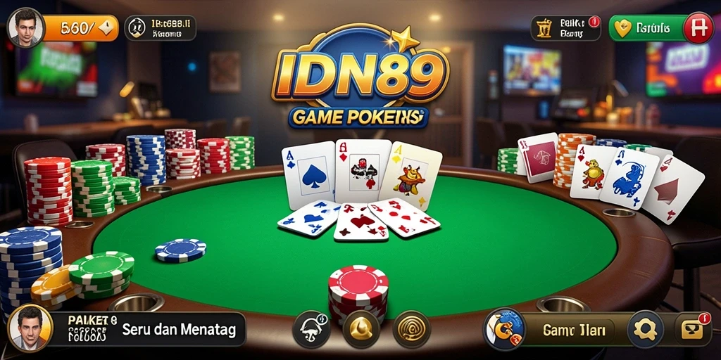 Tampilan permainan IDN89 dengan aksi poker yang dinamis.