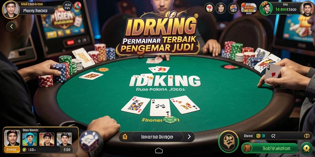 Tampilan gameplay IDRKING yang mendebarkan dan seru saat bermain poker.