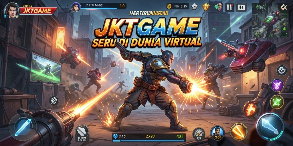 Tampilan seru pertarungan dalam JKTGAME dengan karakter yang bertarung.