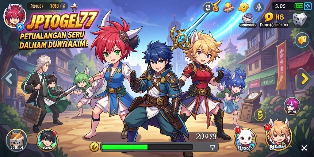 Tampilan gameplay seru dalam dunia anime yang menarik.
