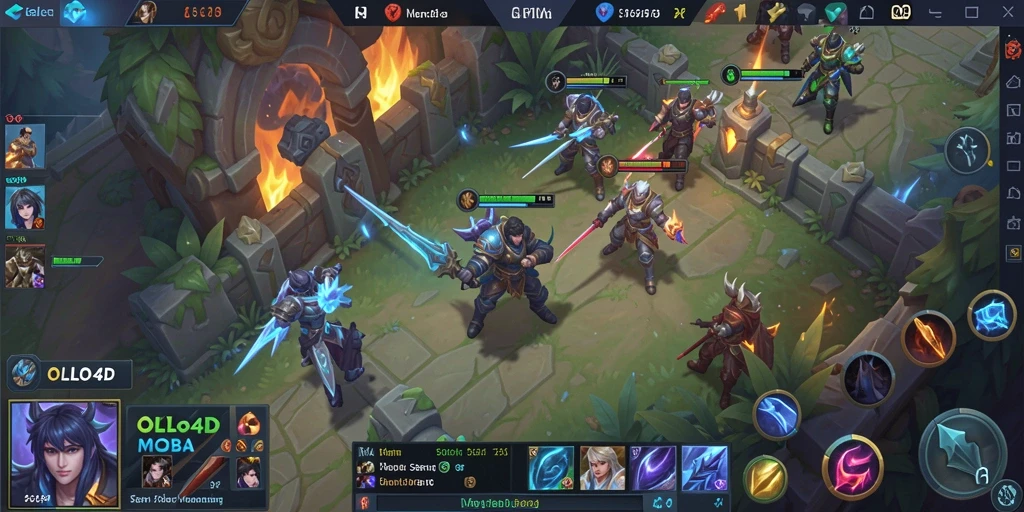 Screenshot gameplay OLLO4D yang menampilkan aksi pertarungan tim di medan perang.