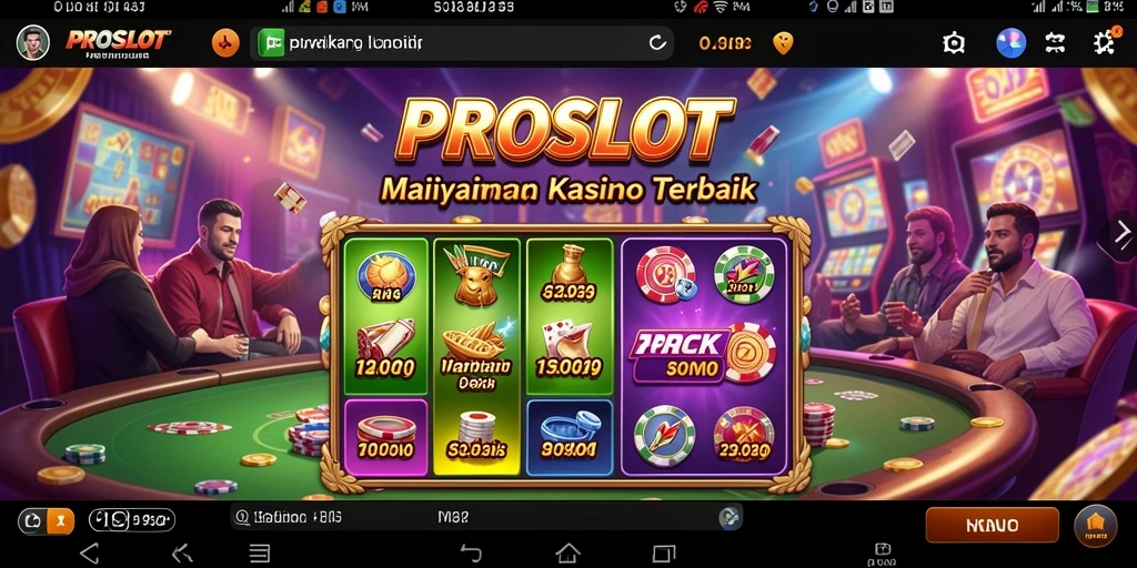 Screenshot gameplay PROSLOT dengan mesin slot yang menarik.