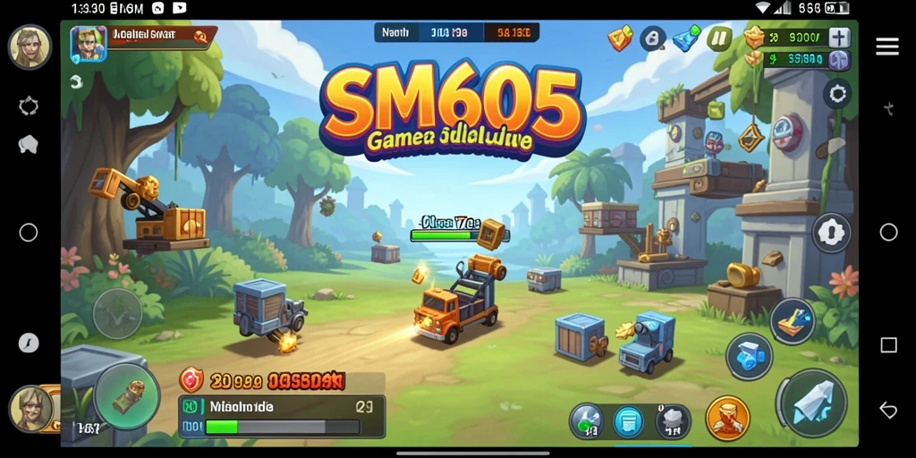 Screenshot gameplay menunjukkan pemain mengelola karakter dalam <strong>SM605</strong> dengan interaksi yang mudah.
