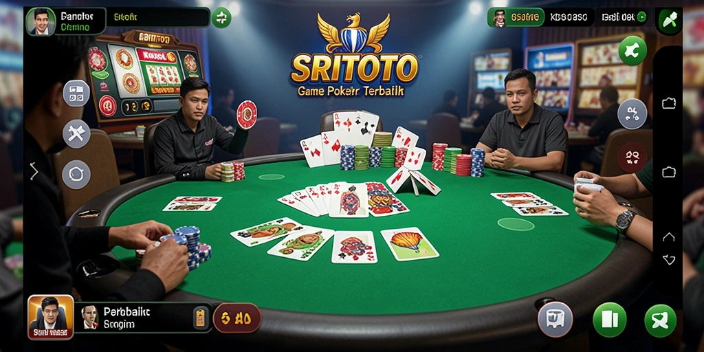 Tampilan gameplay Poker yang mendebarkan di SRITOTO.