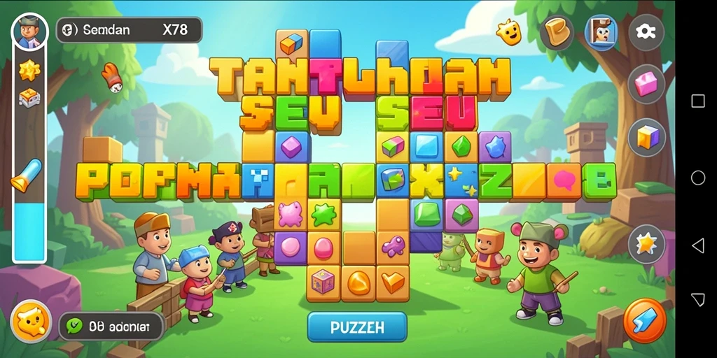 Tampilan gameplay X78 yang mendebarkan dalam suasana puzzle.