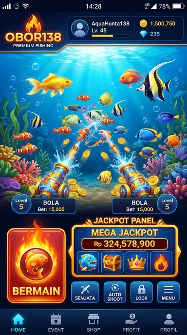 Screenshot antarmuka obor138 saat pengunduhan aplikasi.